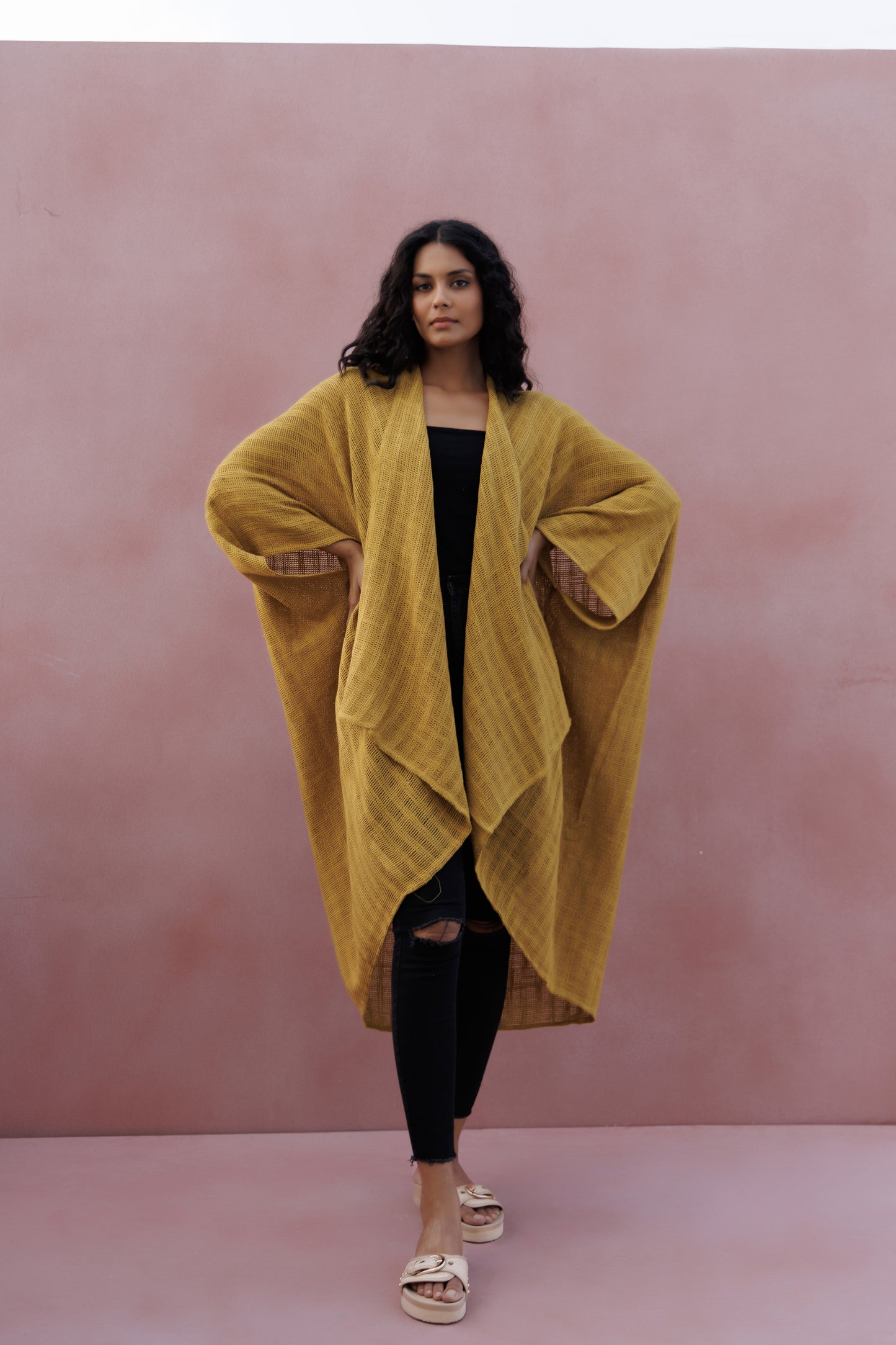 Hemp Cotton Kimono - Marigold
