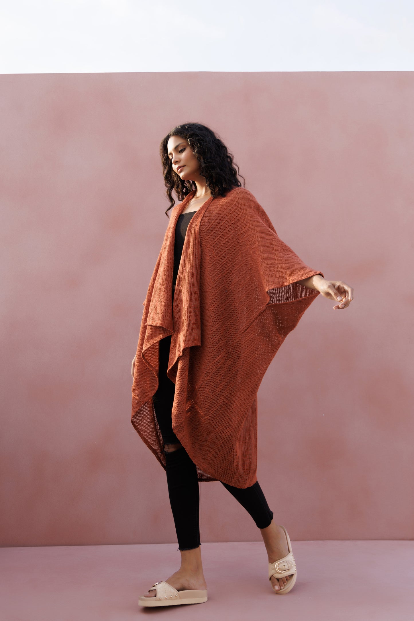 Hemp Cotton Kimono - Clay