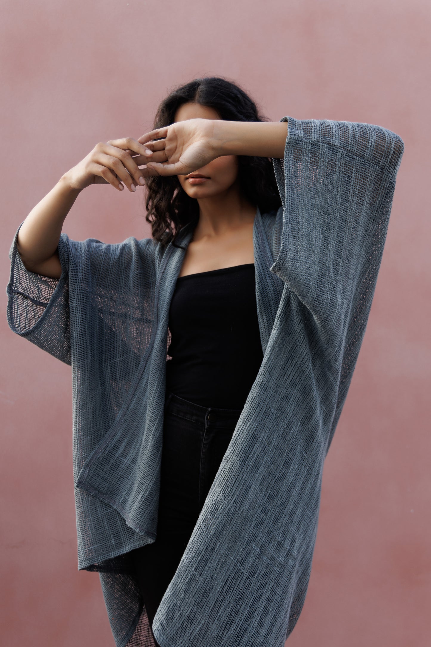 Hemp Cotton Kimono - Sea Green