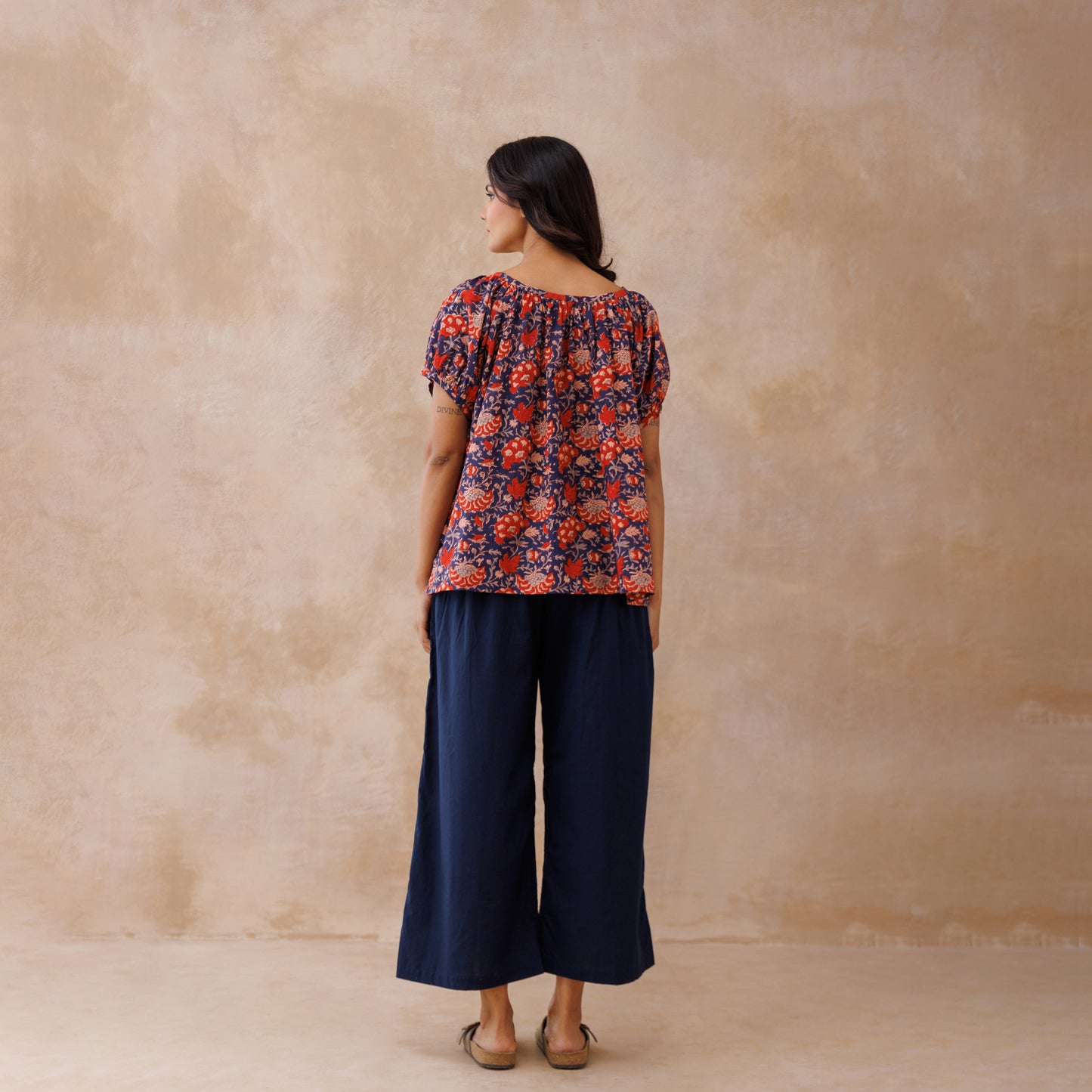 Bella top - Cherry & Navy