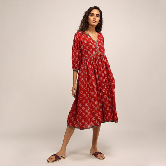 India Dress - Red