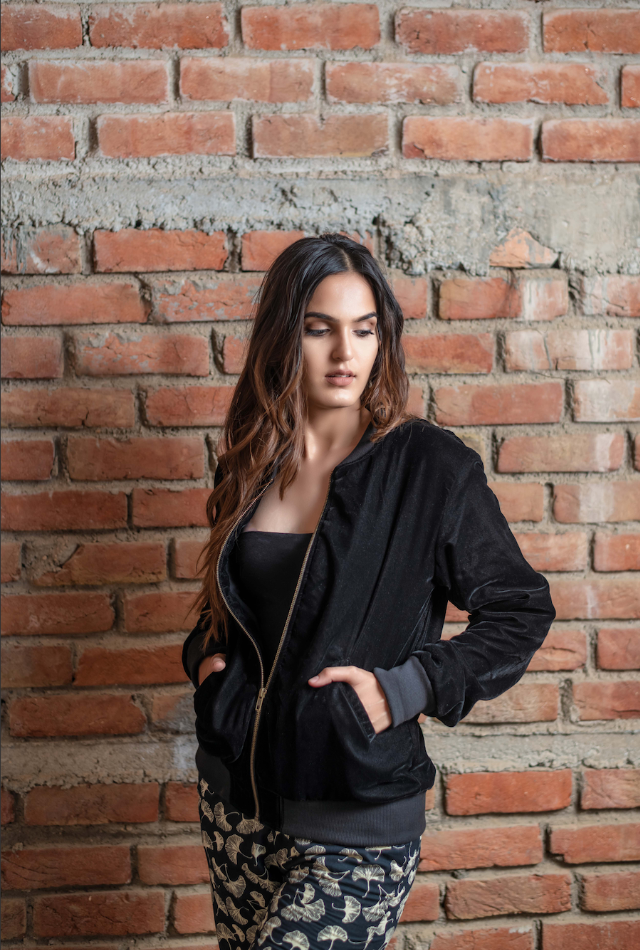 Bomber Jacket Velvet - Black