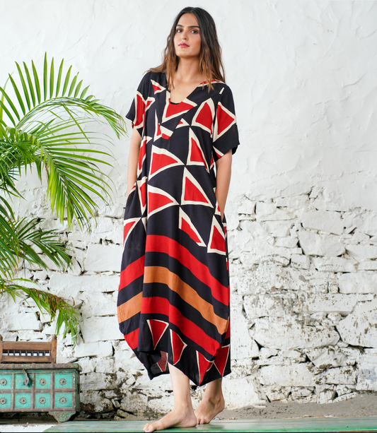 Aleena Dress - Tribal Red
