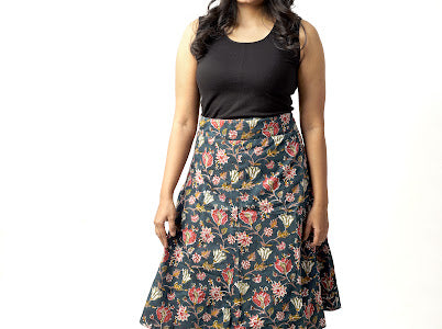 Reversible wrap skirt - Ruby & Ebony