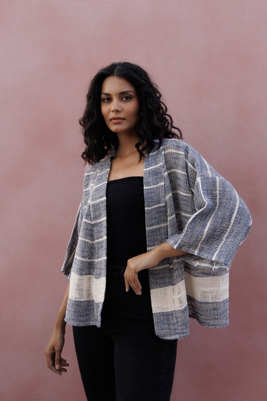 Hemp cardi - Indigo cream