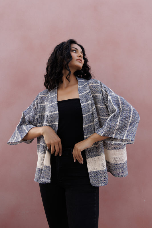 Hemp cardi - Indigo cream