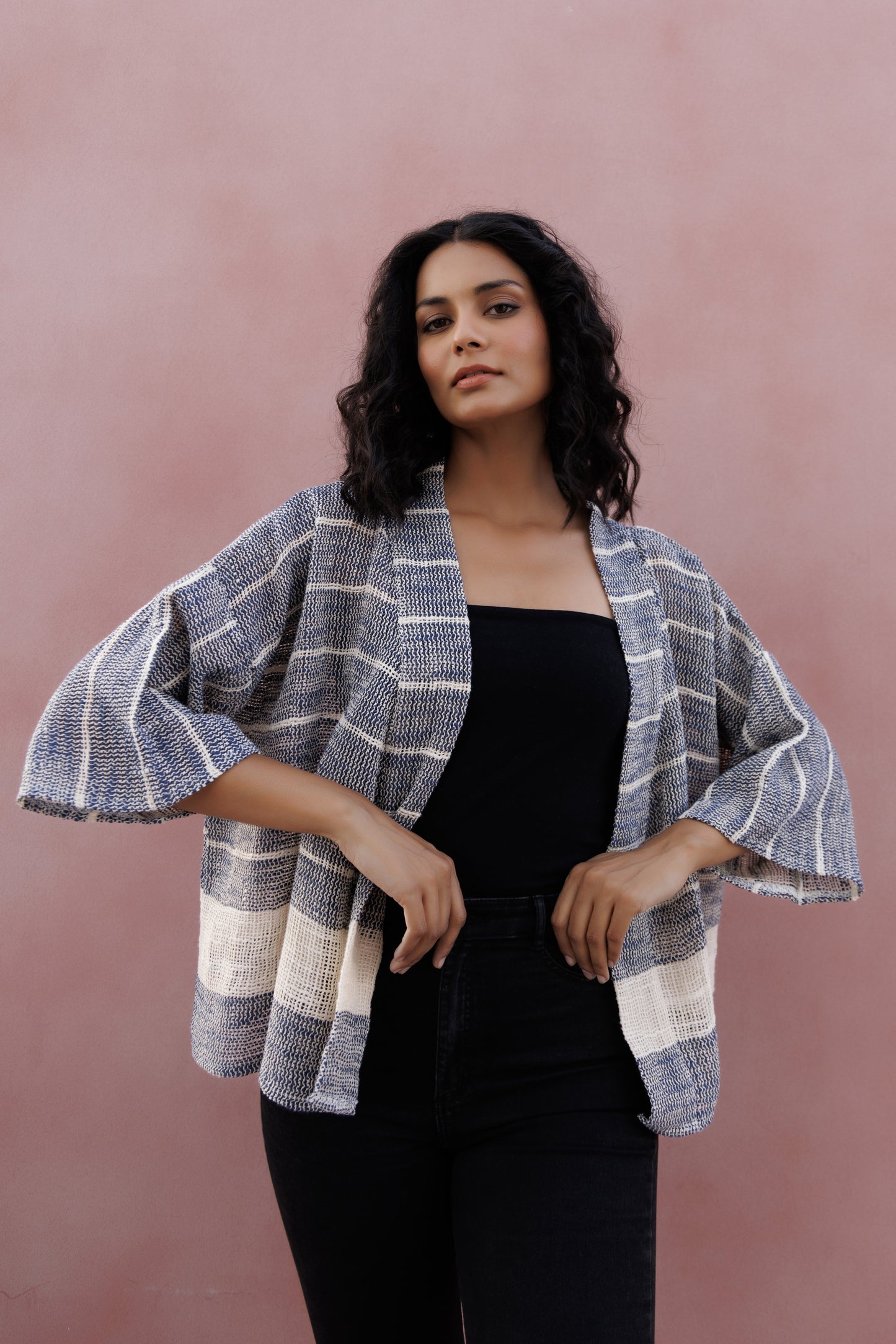 Hemp cardi - Indigo cream