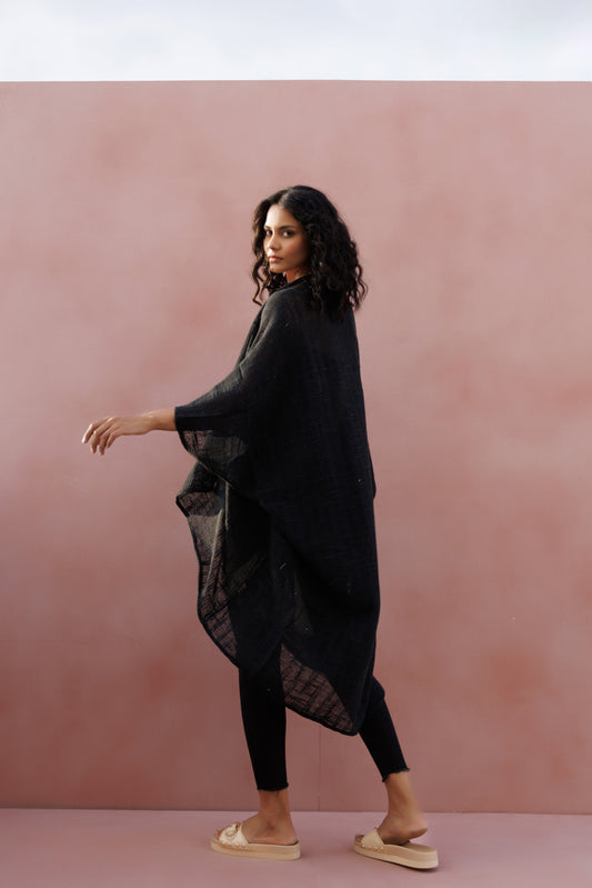 Hemp Cotton Kimono - Black