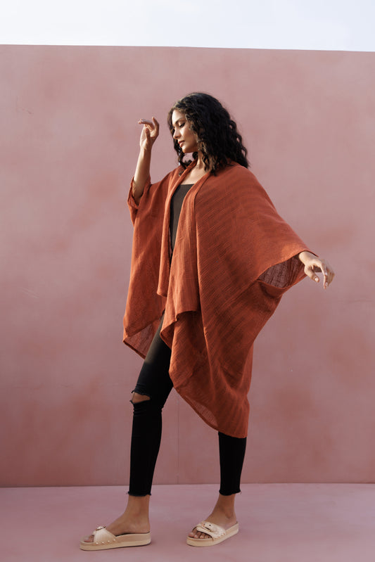 Hemp Cotton Kimono - Clay