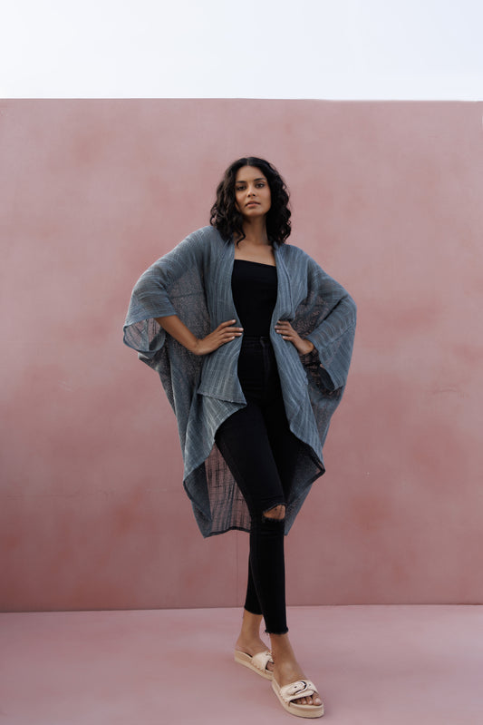 Hemp Cotton Kimono - Sea Green