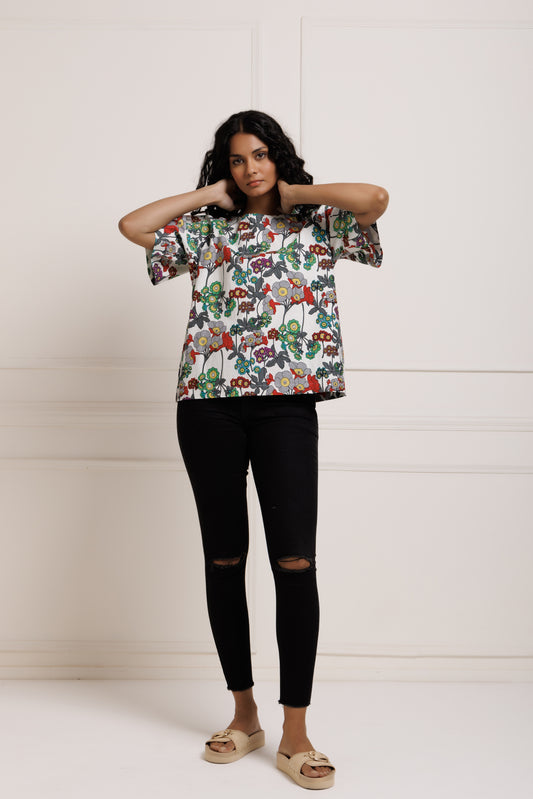 Boxy top - Lolita print