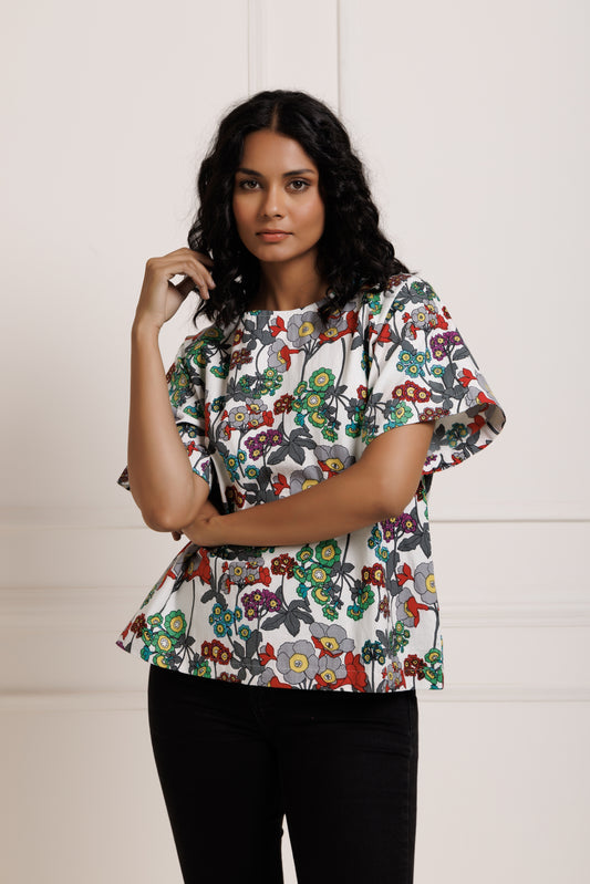 Boxy top - Lolita print