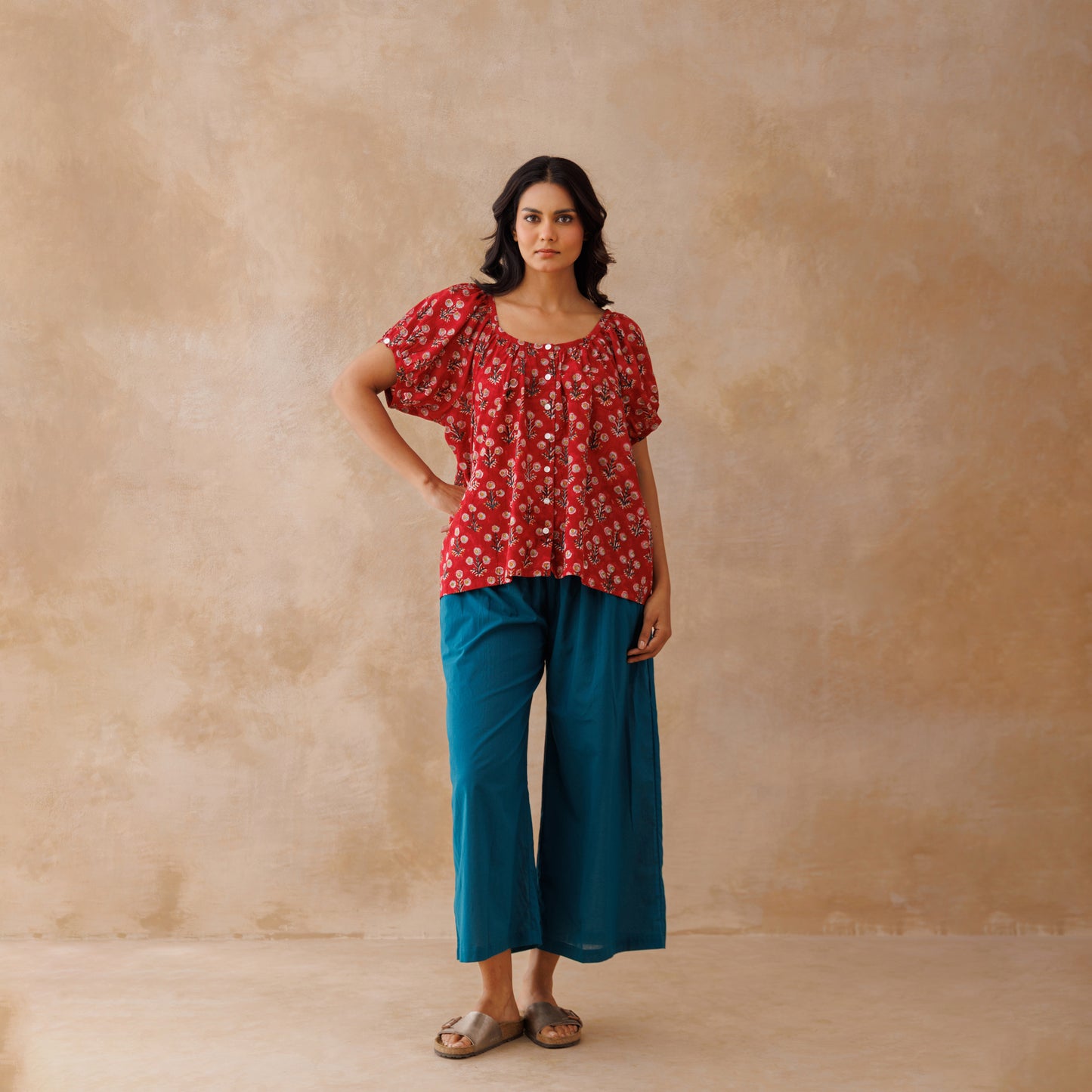 Bella top - Red blossom