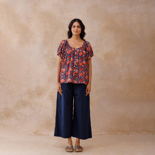 Bella top - Cherry & Navy