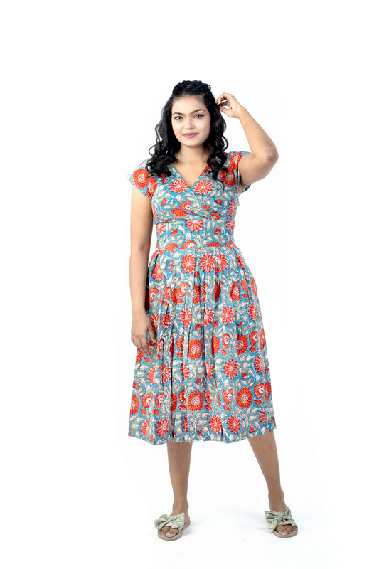 50s dress - Red daisy