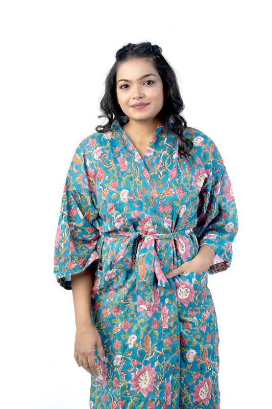 Bathrobe - Blue paisley