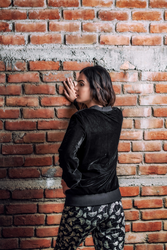 Bomber Jacket Velvet - Black