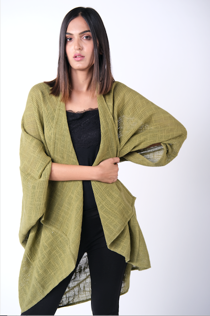 Hemp Cotton Kimono - Army
