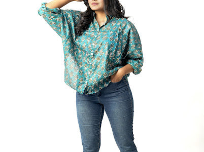 Batwing shirt - Ocean